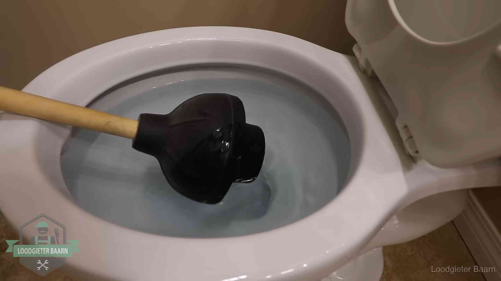 Wc vol water in Baarn Plopper in een wc-pot die vol water staat in Baarn